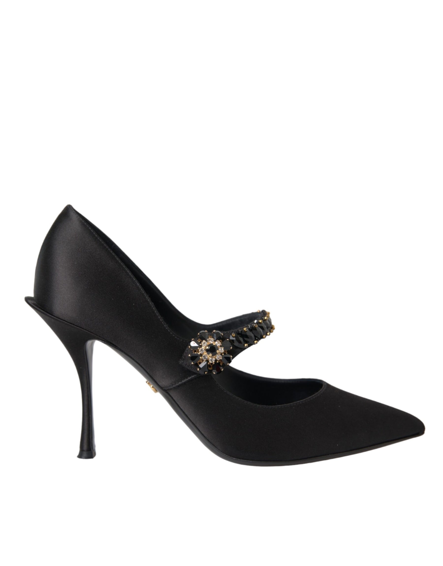 Dolce & Gabbana Black Mary Jane Crystal Heels Pumps Shoes | Regal Royce