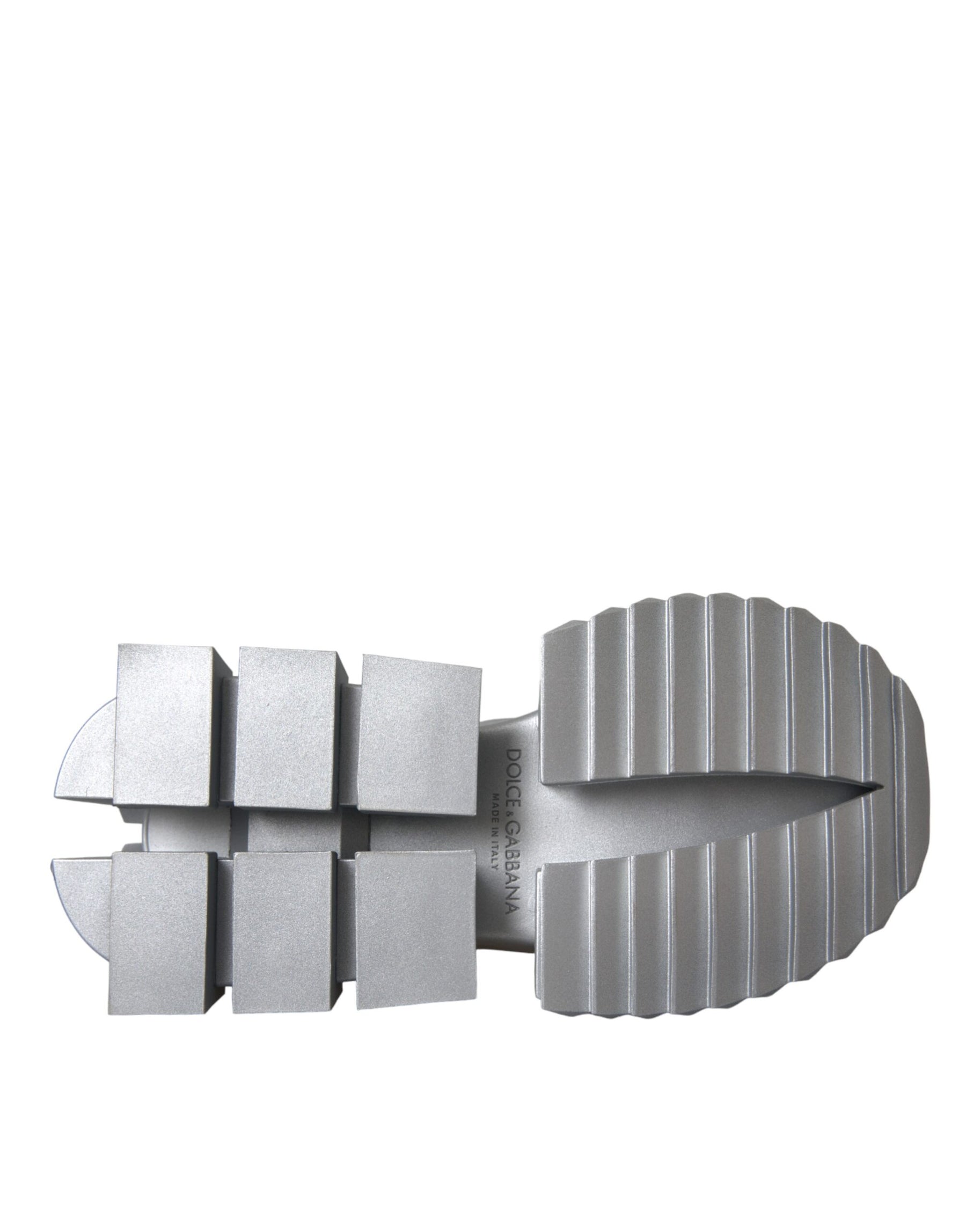 Dolce & Gabbana Silver Leather Super Queen Sneakers Shoes | Regal Royce