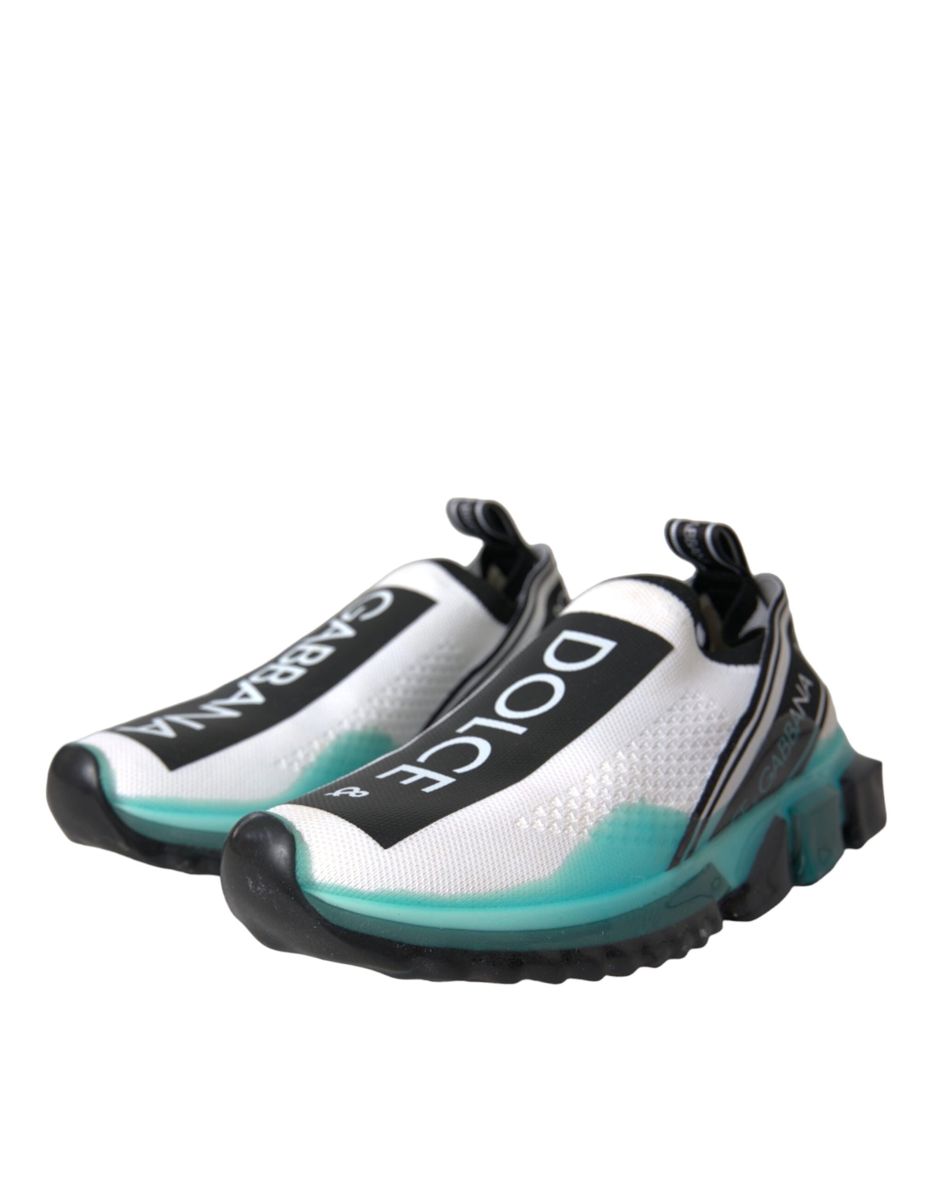 Dolce & Gabbana Black White Blue Slip On Sorrento Sneakers Shoes | Regal Royce