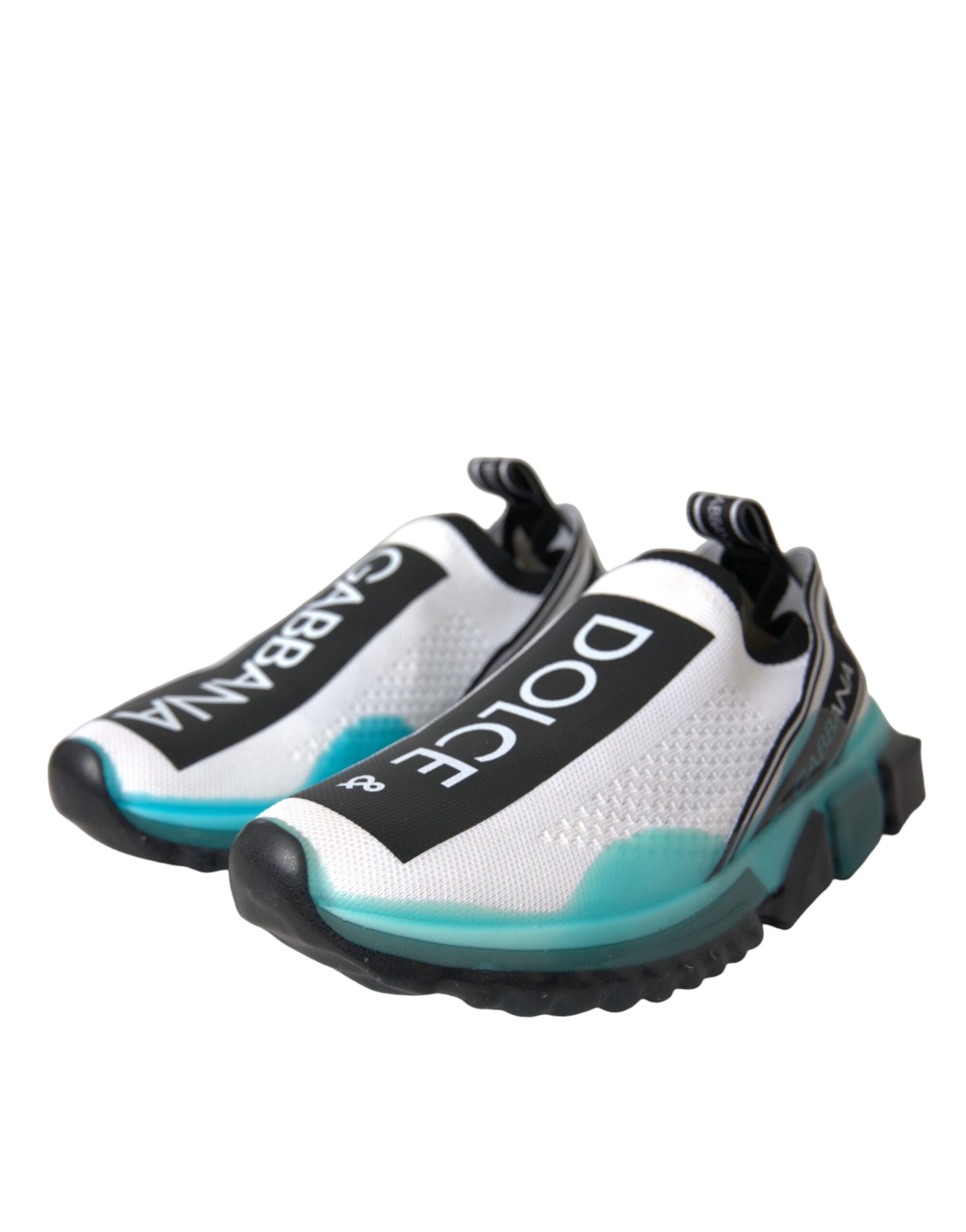 Dolce & Gabbana Black White Blue Slip On Sorrento Sneakers Shoes | Regal Royce