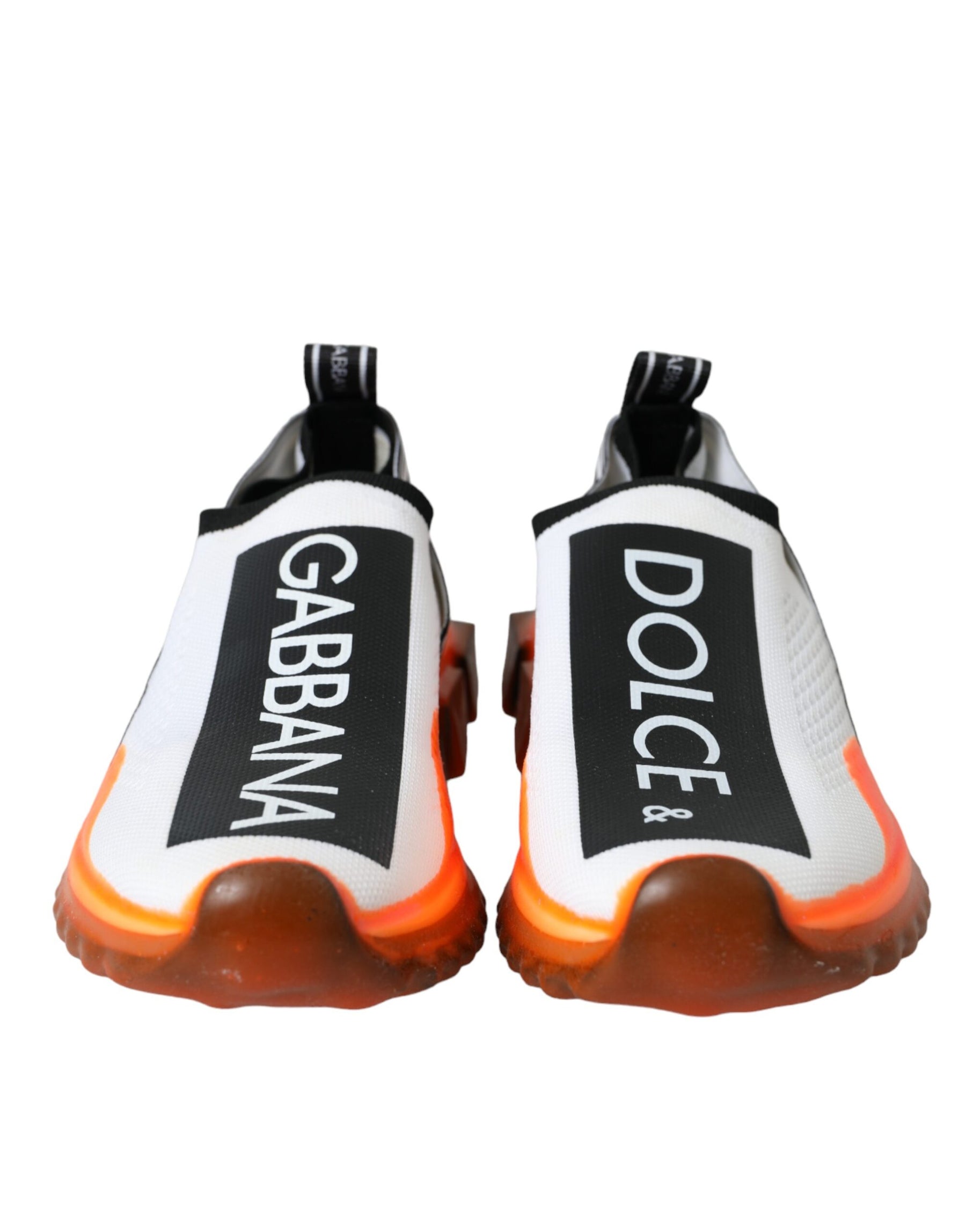 Dolce & Gabbana Black White Orange Slip On Sorrento Sneakers Shoes | Regal Royce