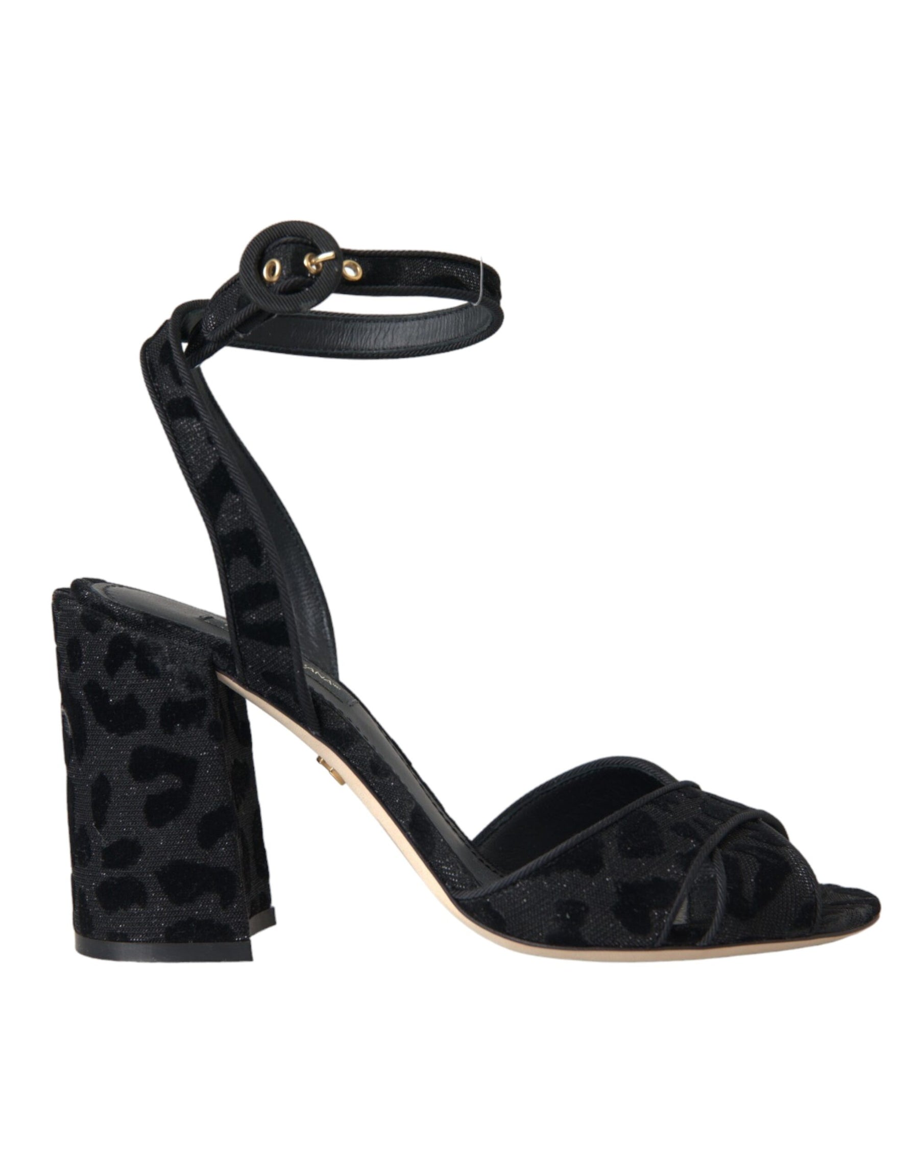 Dolce & Gabbana Black Leopard Suede Heels Sandals Shoes | Regal Royce