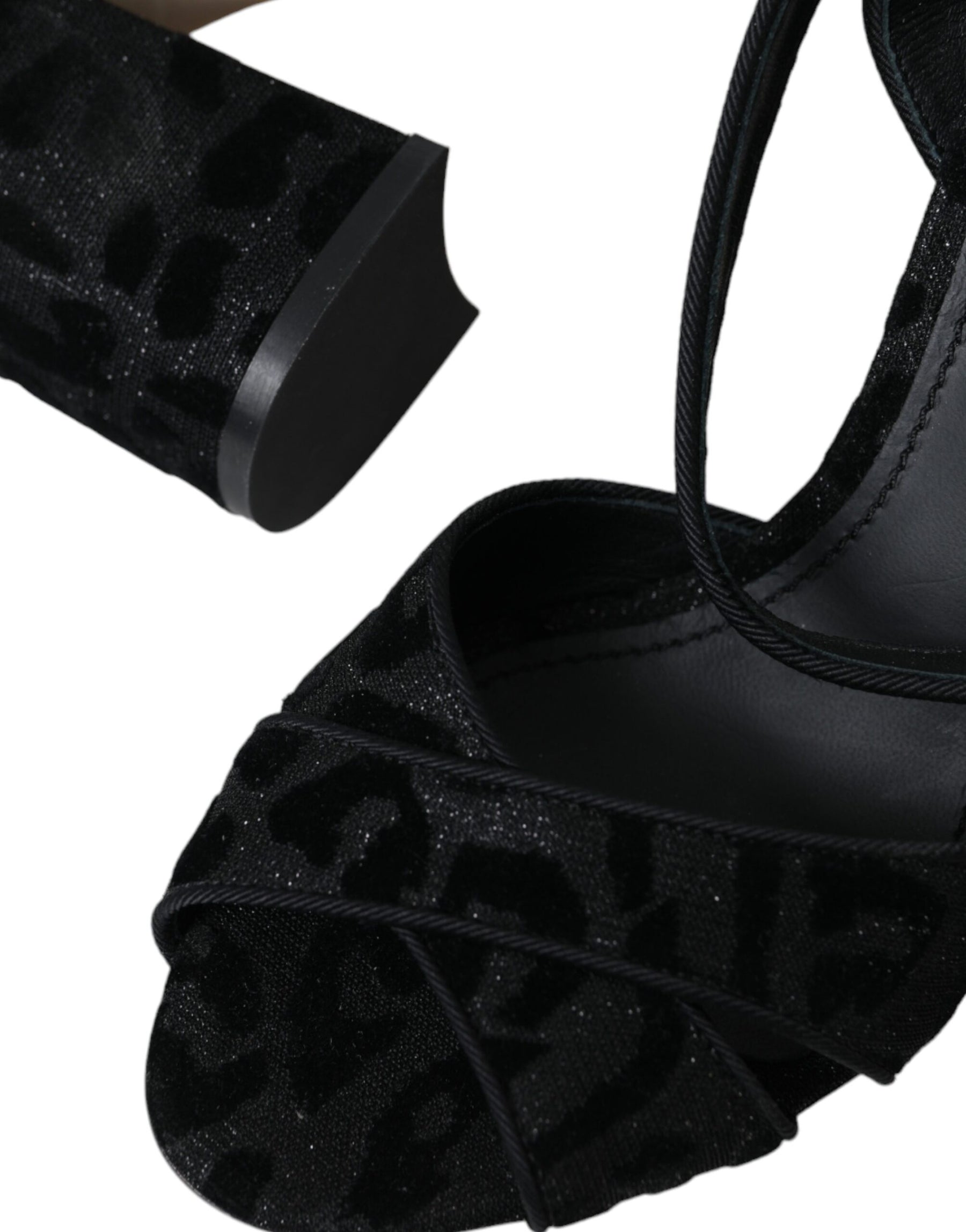 Dolce & Gabbana Black Leopard Suede Heels Sandals Shoes | Regal Royce