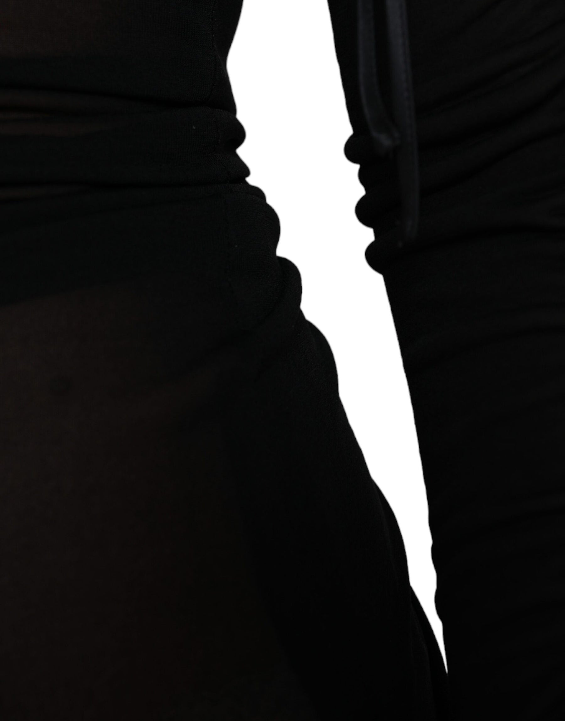 Dolce & Gabbana Black Sheer Bodycon Sheath Midi Dress | Regal Royce