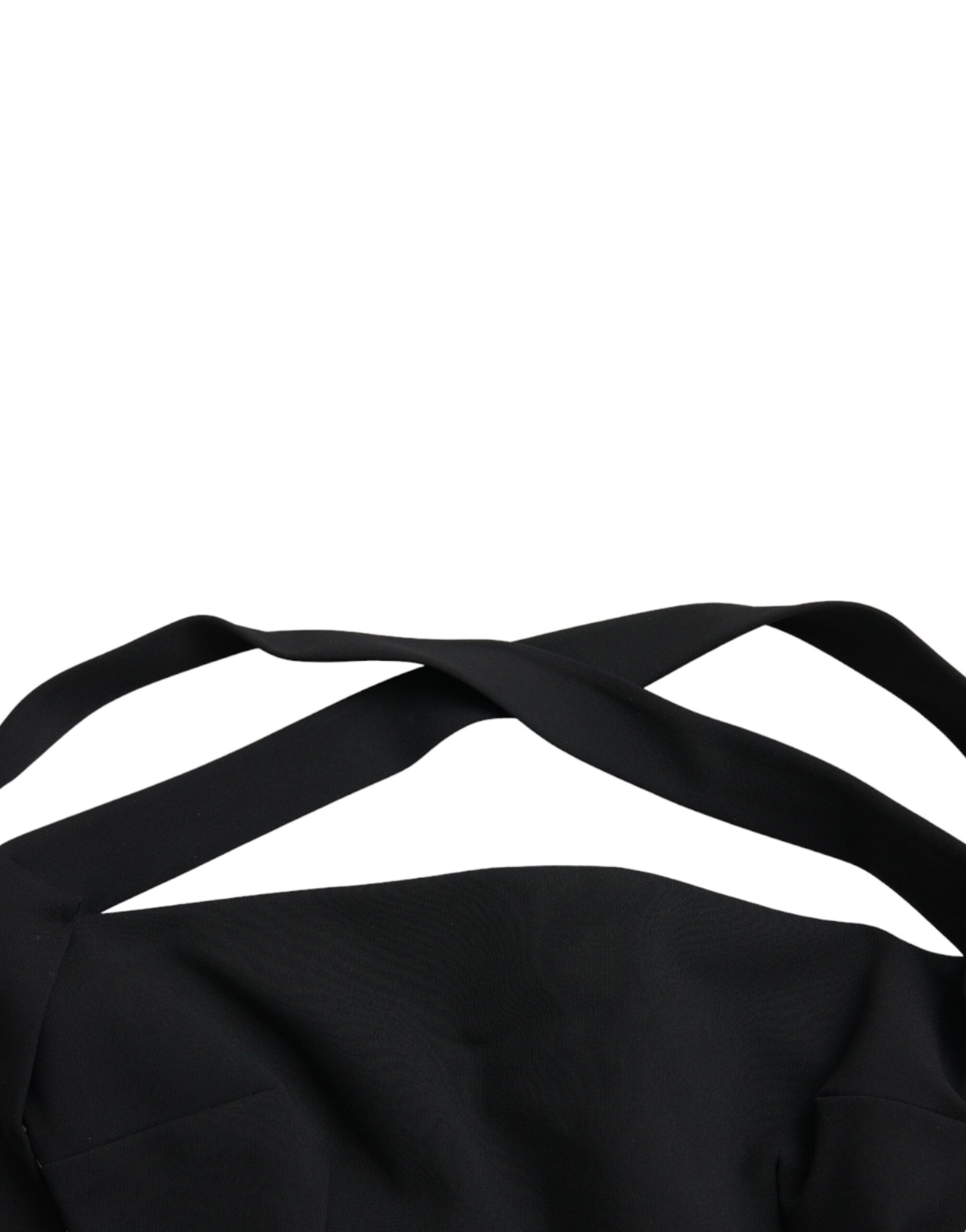 Dolce & Gabbana Black Sheath Halter Sleeveless Midi Dress | Regal Royce