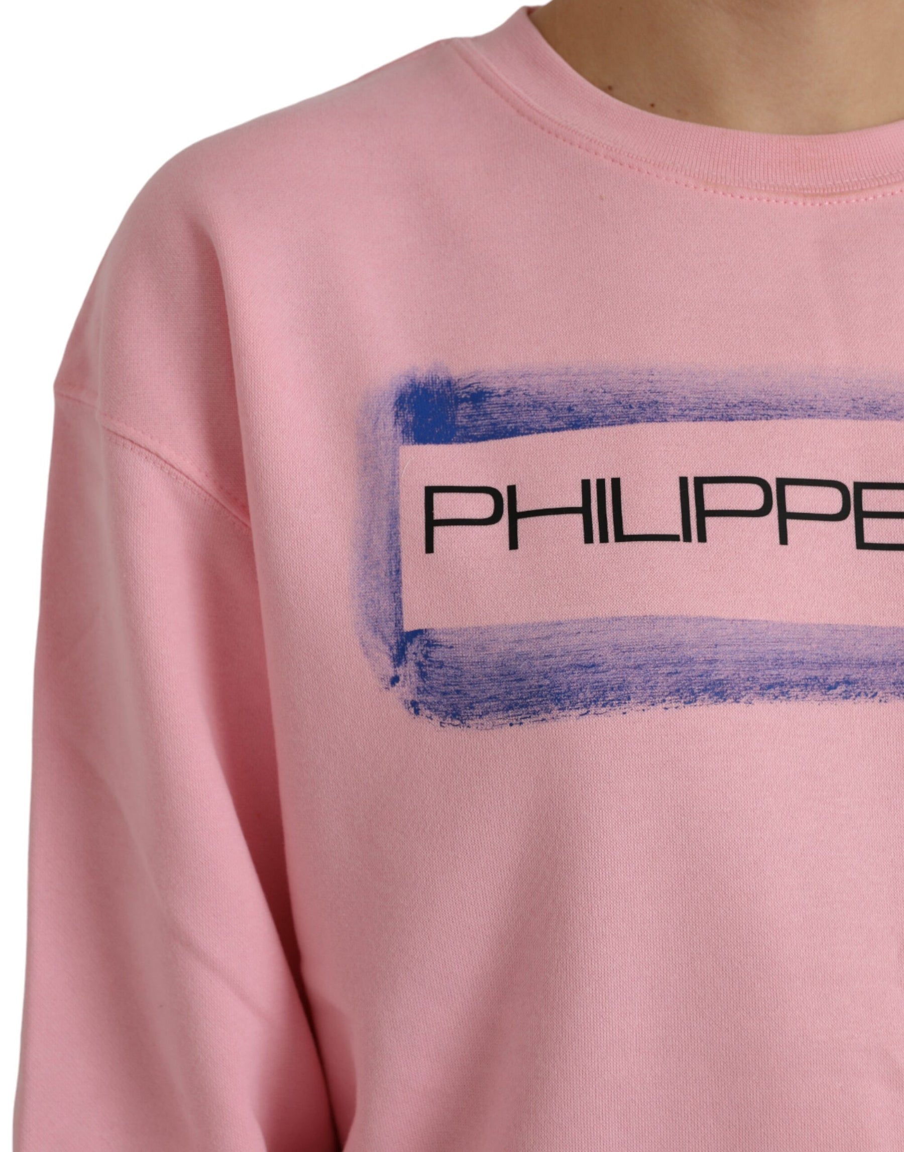Philippe Model Pink Cotton Logo Print Long Sleeves Pullover Sweater | Regal Royce