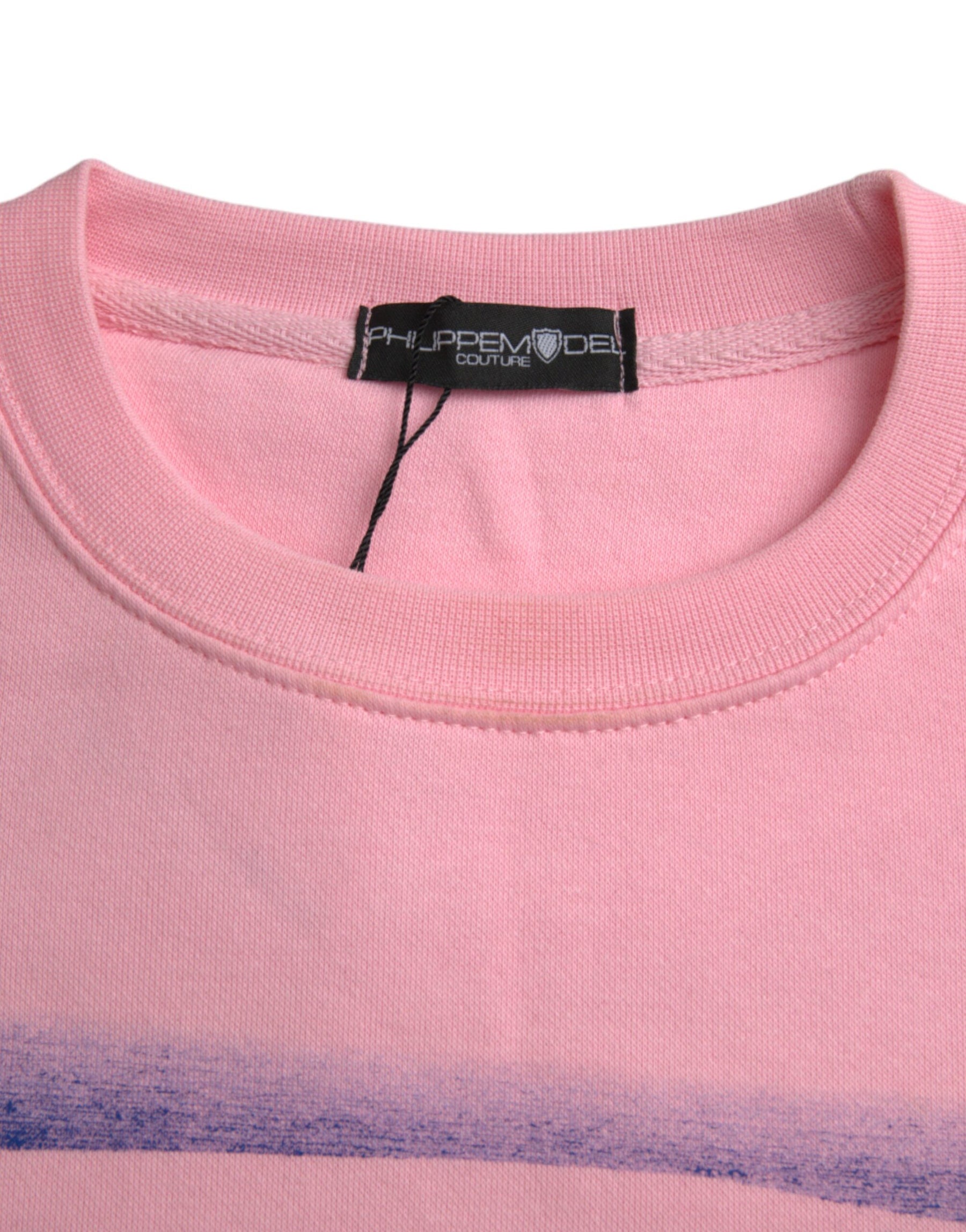 Philippe Model Pink Cotton Logo Print Long Sleeves Pullover Sweater | Regal Royce