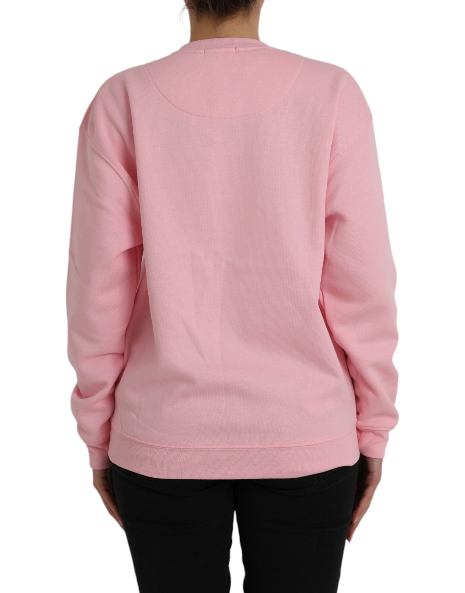 Philippe Model Pink Cotton Logo Print Long Sleeves Pullover Sweater | Regal Royce