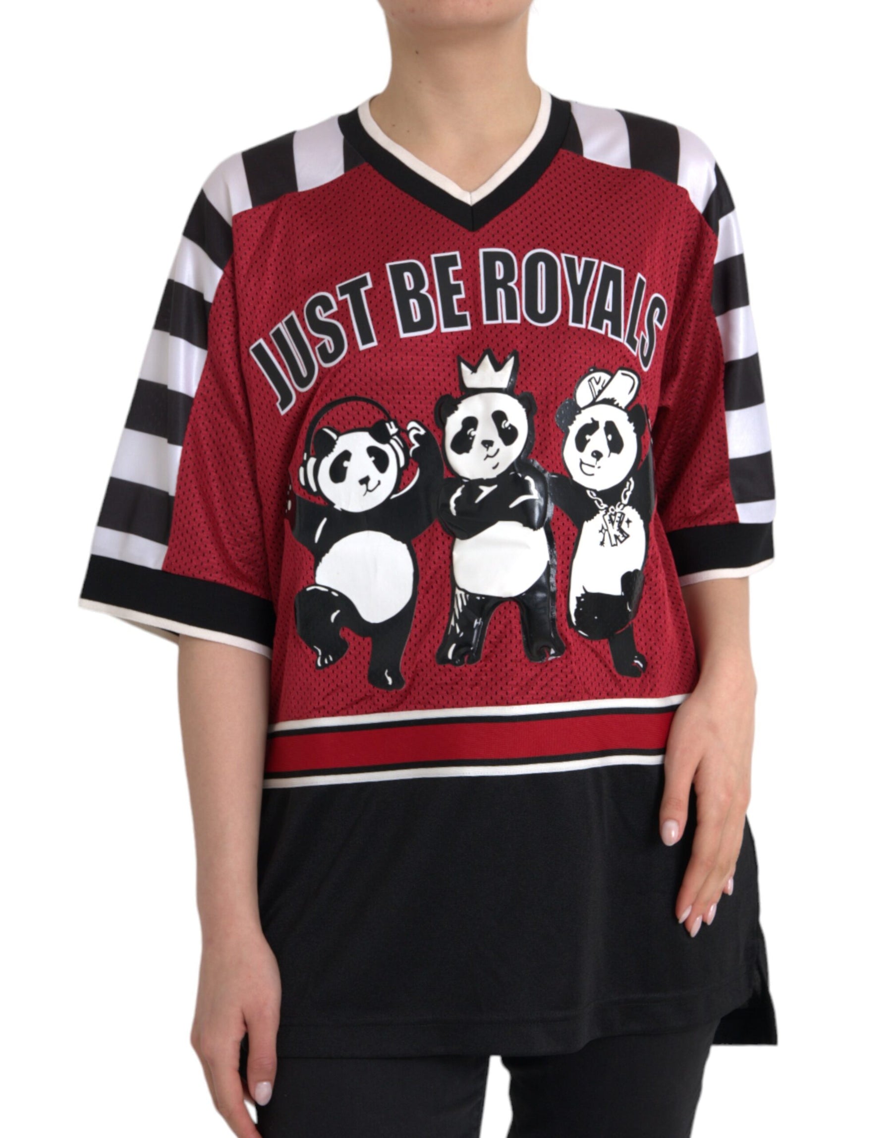 Dolce & Gabbana Multicolor Royals Panda Oversized T-shirt | Regal Royce