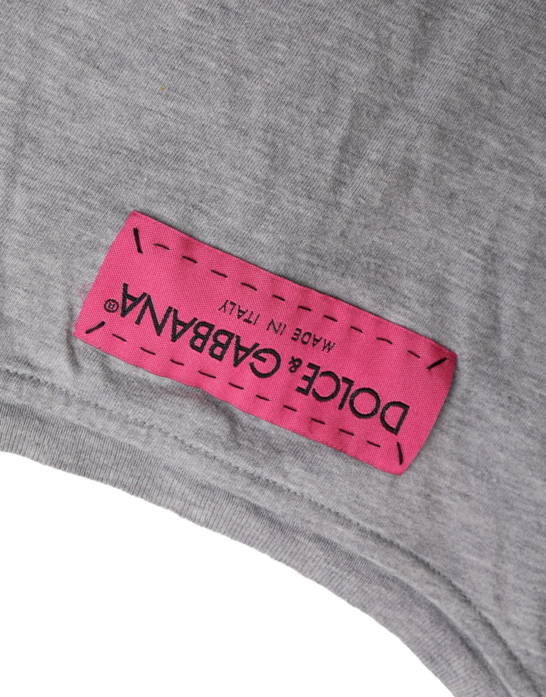 Dolce & Gabbana Gray Cotton L'Amore E'Bellezza Top T-shirt | Regal Royce