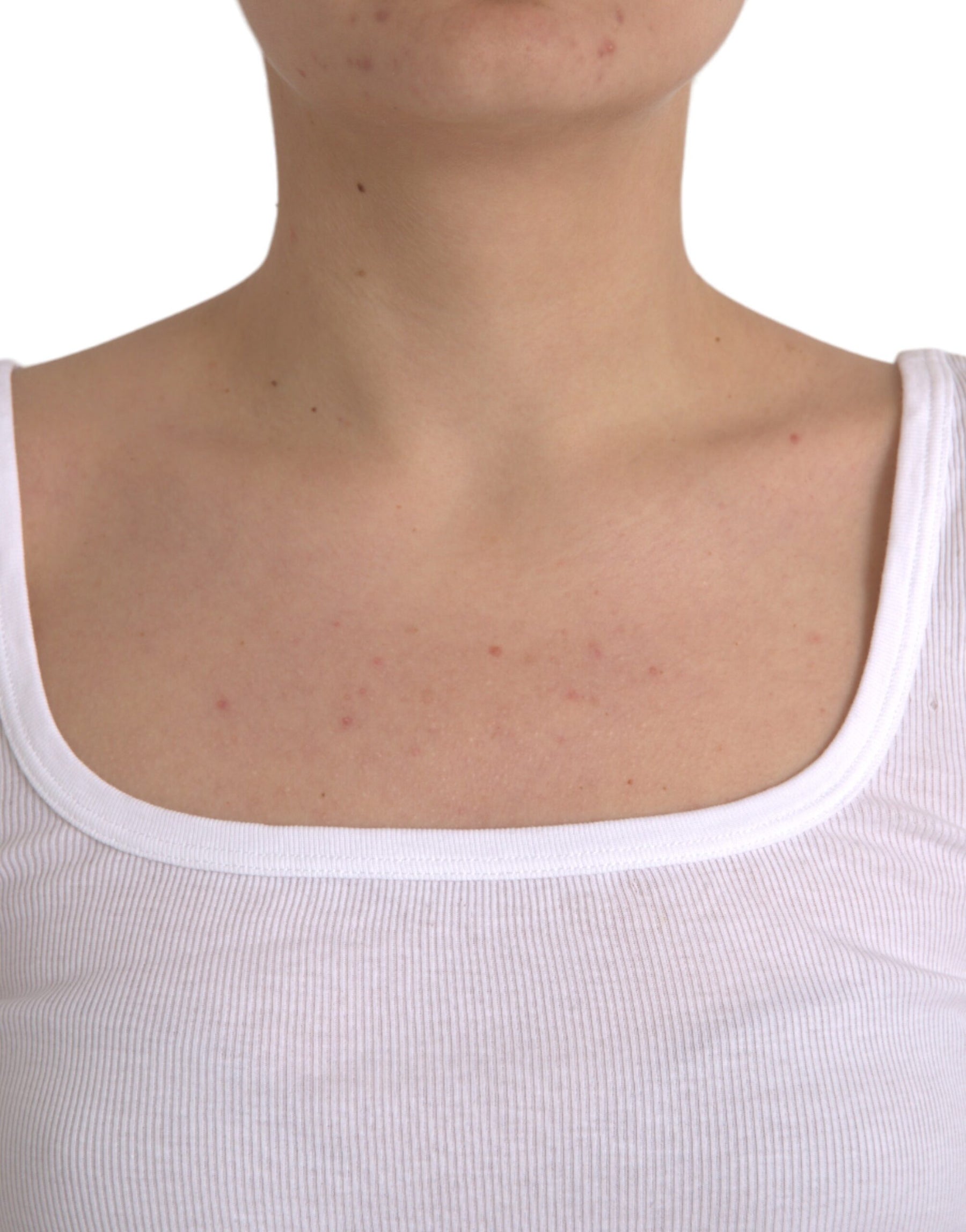 Ermanno Scervino White Cotton Sleevelesss Tank Casual Top | Regal Royce