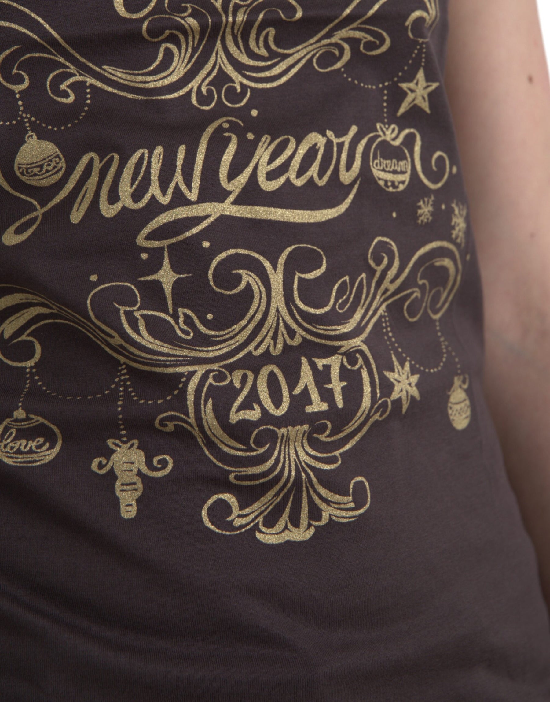 Dolce & Gabbana Brown Crewneck 2017 Motive Print T-shirt | Regal Royce