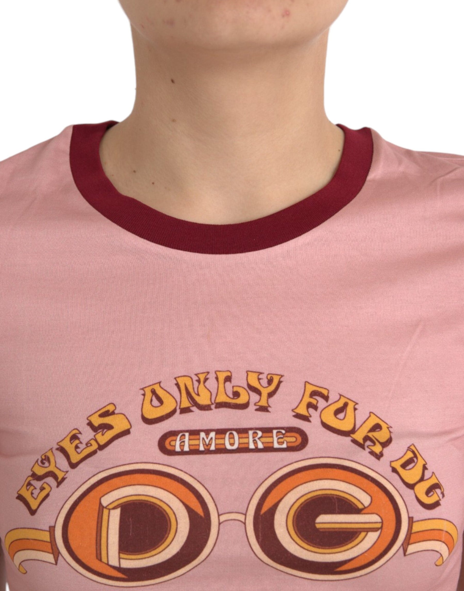 Dolce & Gabbana Pink Cotton Short Sleeves Crew Neck T-shirt | Regal Royce