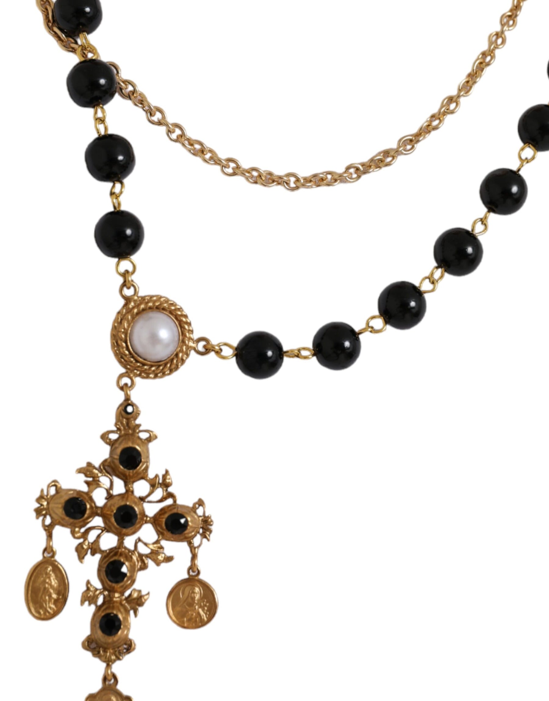 Dolce & Gabbana White Cotton Necklace Short Sleeves T-shirt | Regal Royce