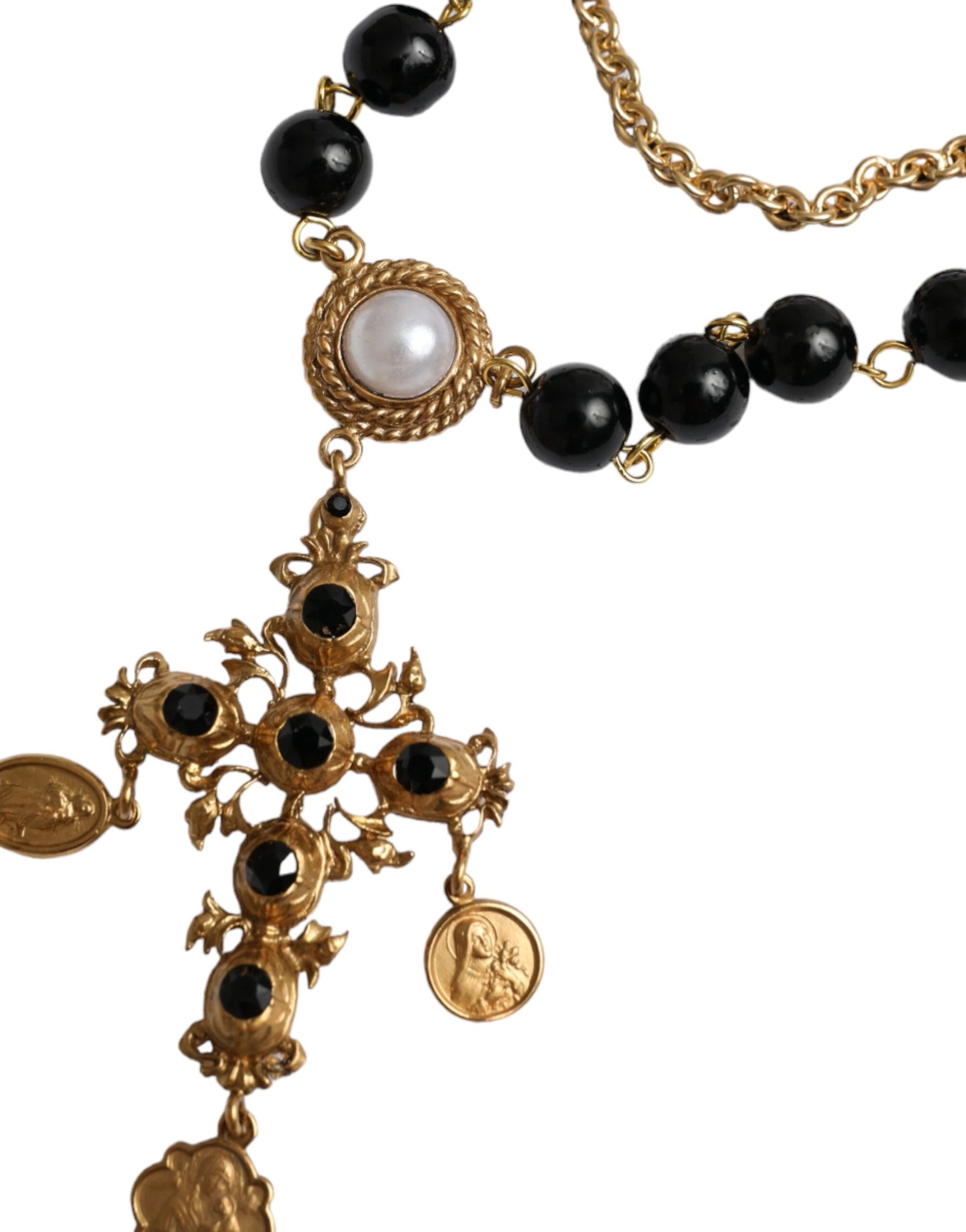 Dolce & Gabbana White Cotton Necklace Short Sleeves T-shirt | Regal Royce