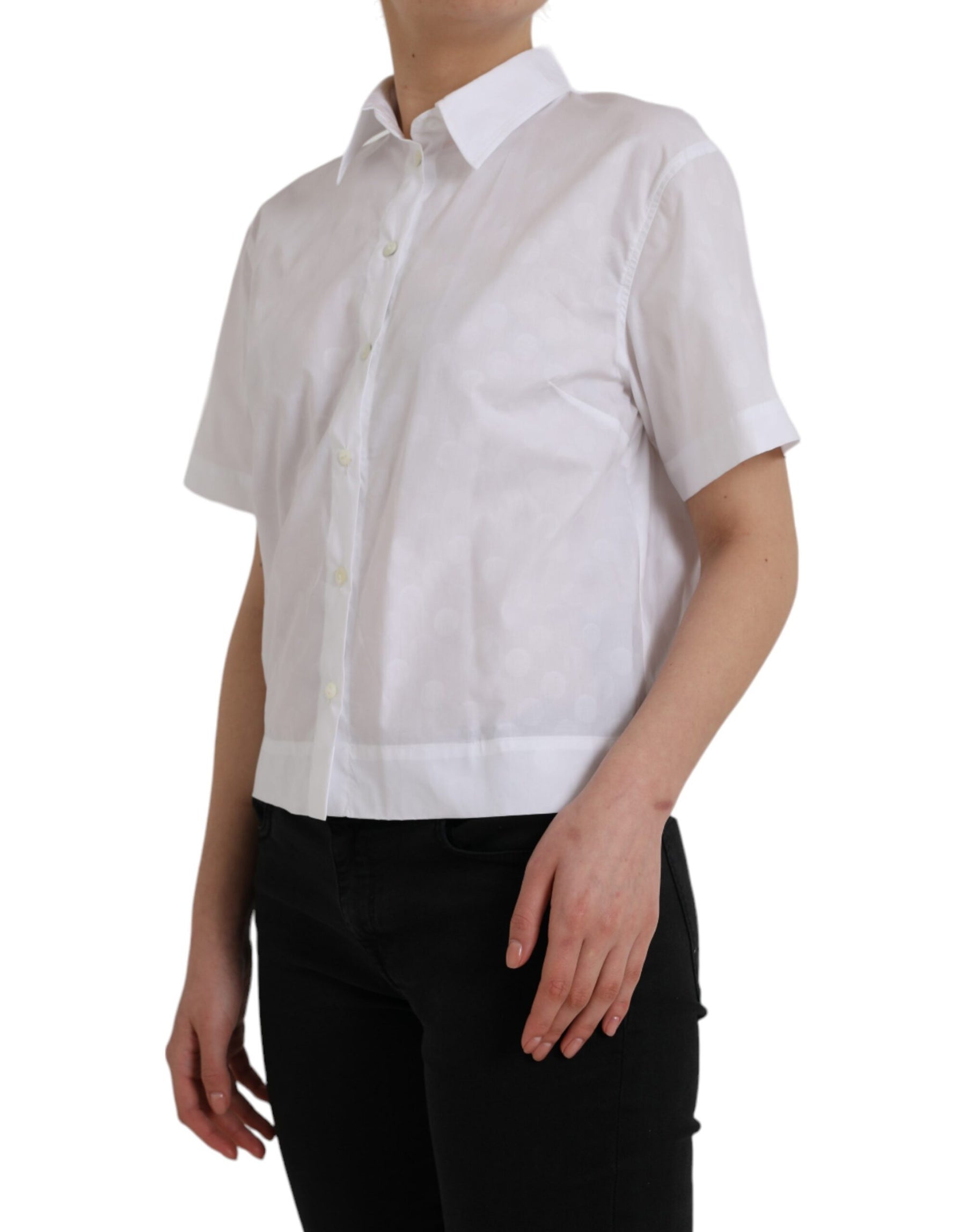 Dolce & Gabbana White Collared Short Sleeve Polo Shirt Top | Regal Royce