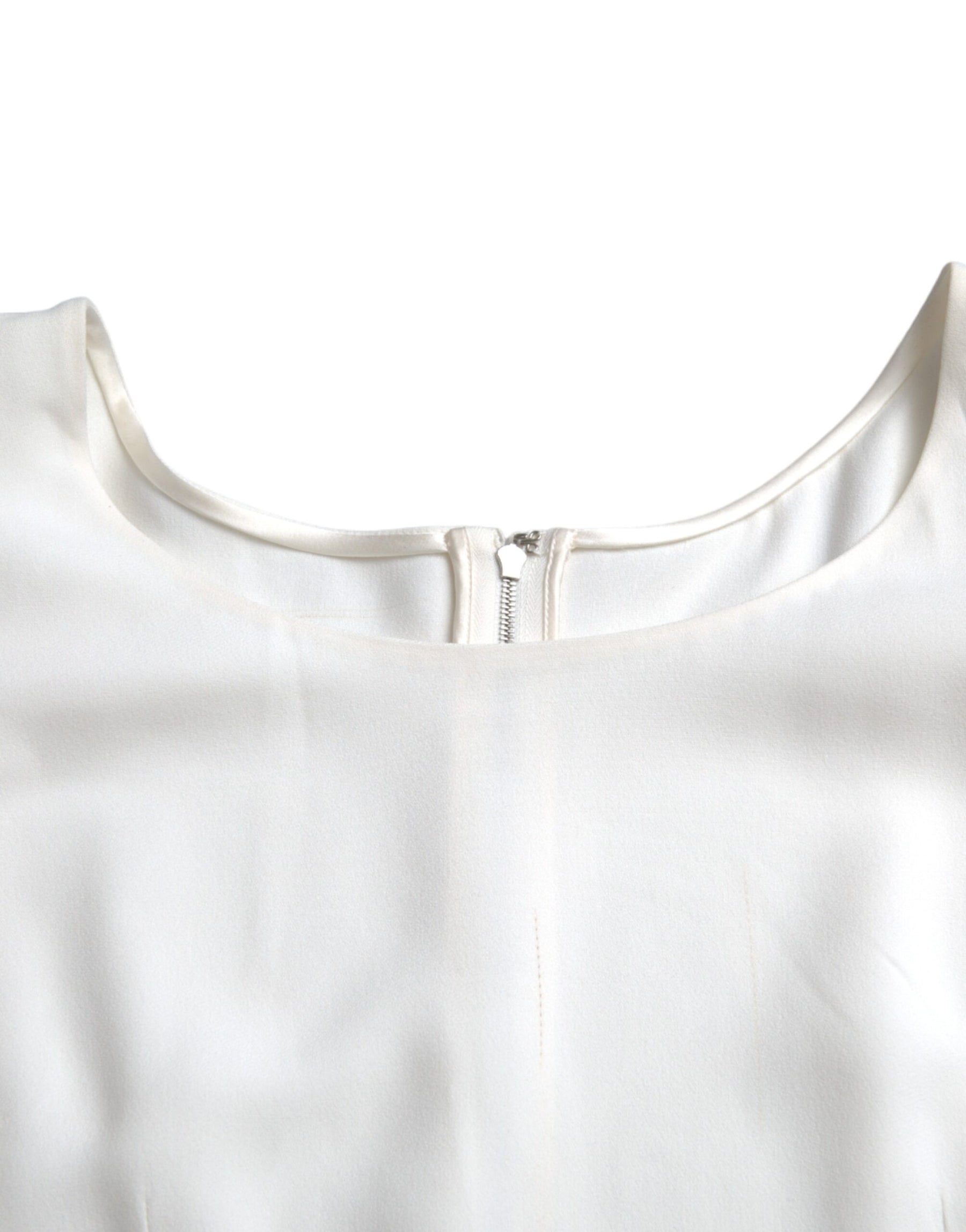 Dolce & Gabbana White Viscose Round Neck Short Sleeves Top | Regal Royce