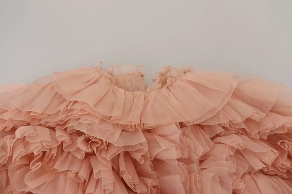 Dolce & Gabbana Pink Ruffles Long Sleeves Pullover Sweater | Regal Royce