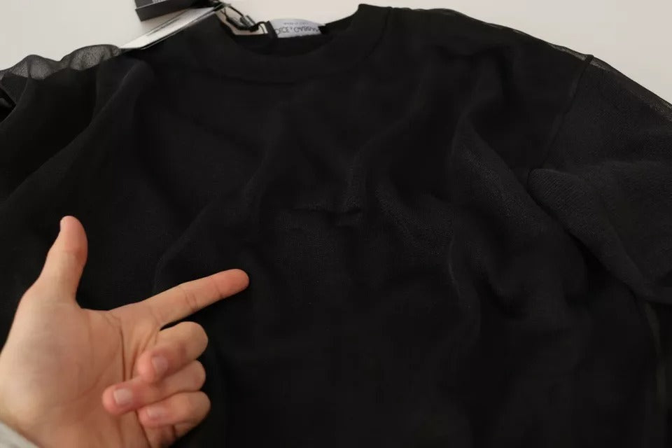 Dolce & Gabbana Black Logo Crewneck Long Sleeve Pullover Sweater | Regal Royce