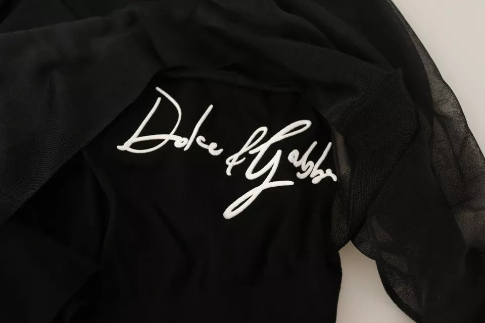 Dolce & Gabbana Black Logo Crewneck Long Sleeve Pullover Sweater | Regal Royce
