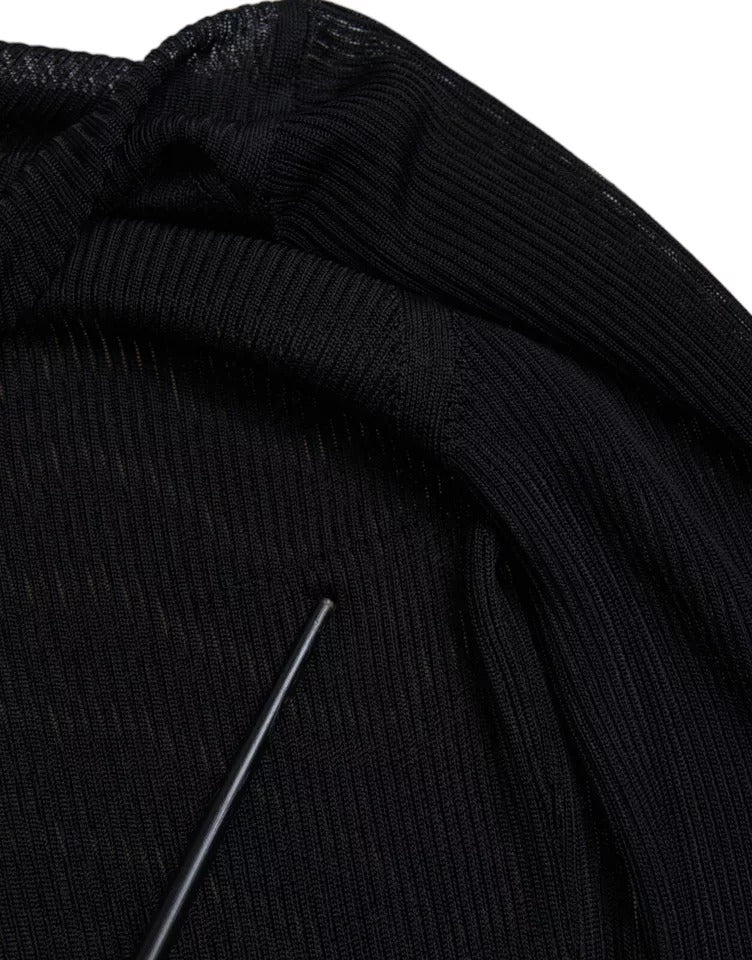 Dolce & Gabbana Black Viscose Turtle Neck Pullover Sweater | Regal Royce