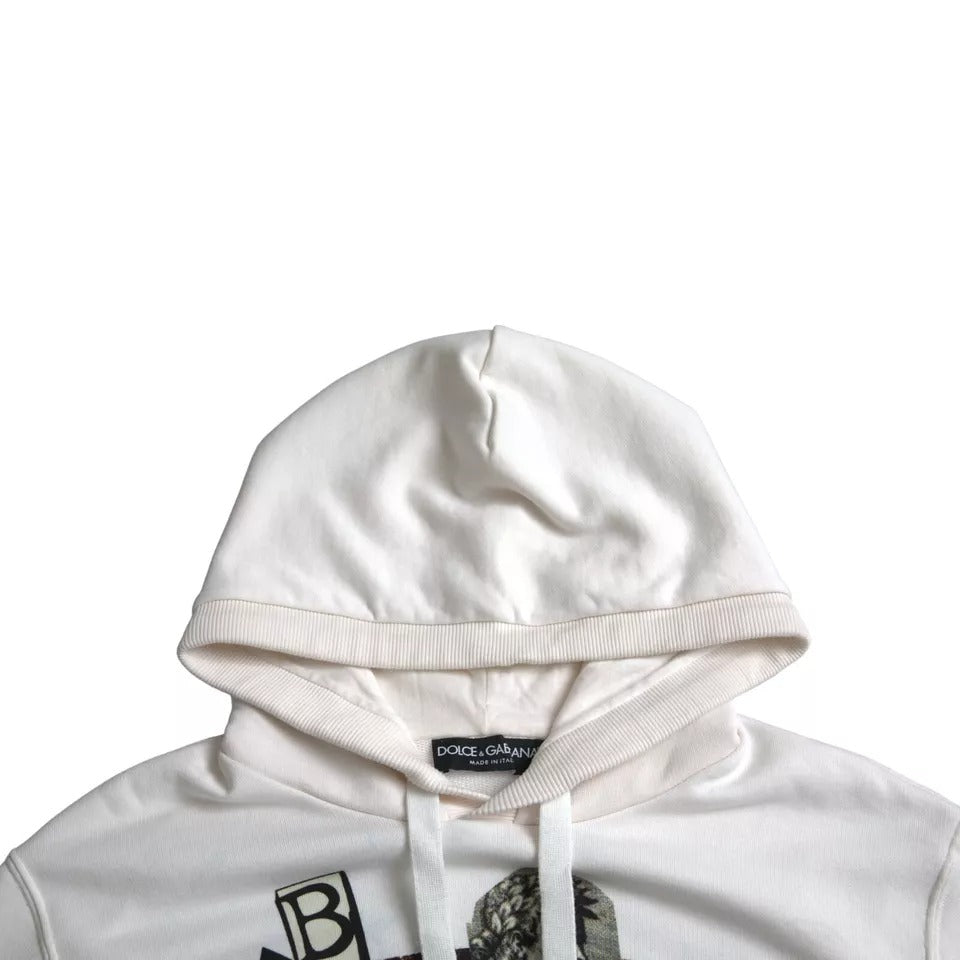 Dolce & Gabbana White Caesar Cotton Hooded Pullover Sweater | Regal Royce