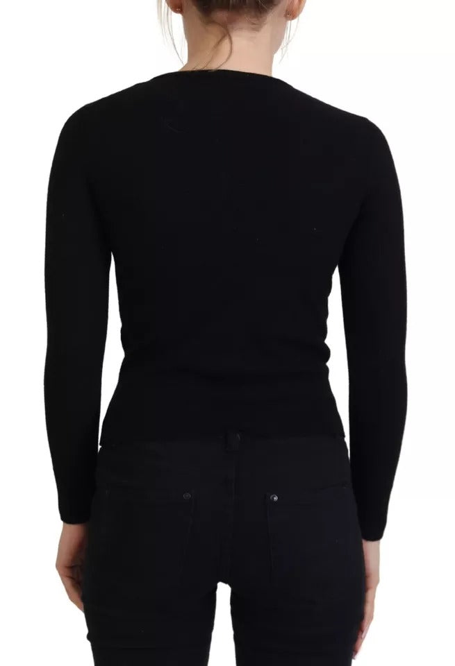 Dolce & Gabbana Black Button Down Slim Cardigan Wool Sweater | Regal Royce