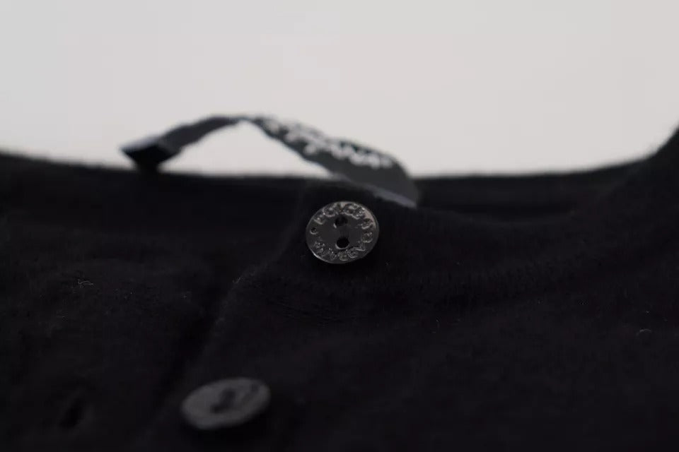 Dolce & Gabbana Black Button Down Slim Cardigan Wool Sweater | Regal Royce
