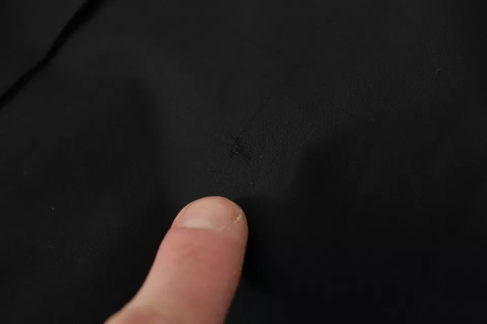 Dolce & Gabbana Black Cotton Collared Formal Dress Shirt Top | Regal Royce