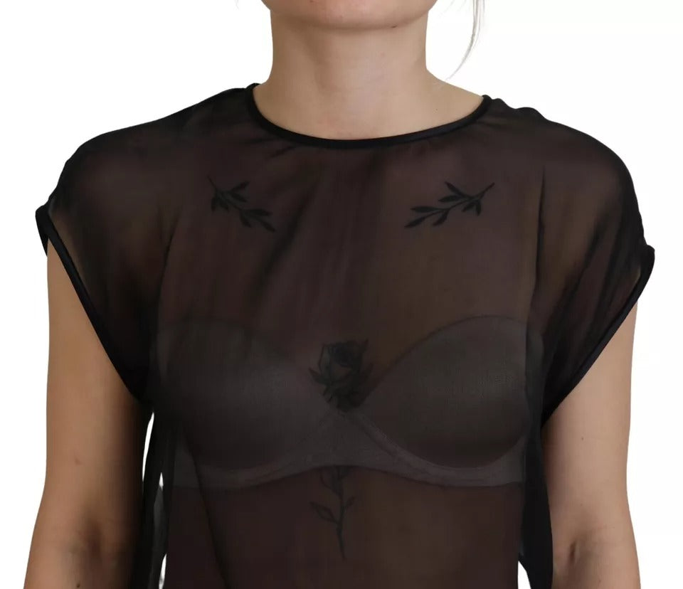 Dolce & Gabbana Black Mesh Transparent Blouse Pullover Top | Regal Royce