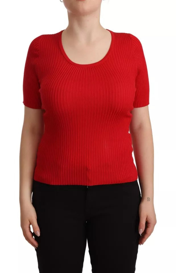 Dolce & Gabbana Red Silk T-shirt Short Sleeve Top Blouse | Regal Royce