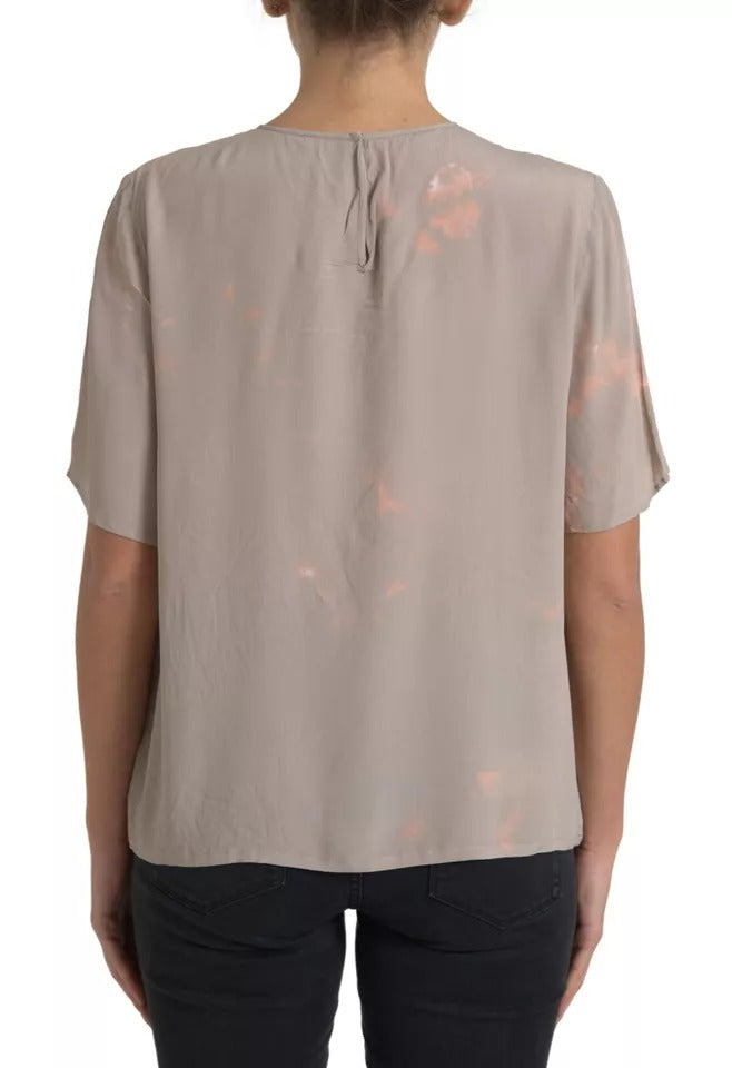 Dolce & Gabbana Brown Round Neck Short Sleeve Blouse Top | Regal Royce