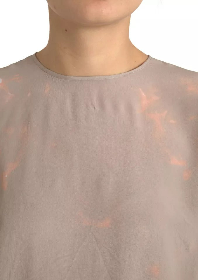 Dolce & Gabbana Brown Round Neck Short Sleeve Blouse Top | Regal Royce