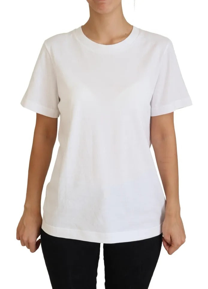 Dolce & Gabbana Optical White Printed Short Sleeves Top | Regal Royce