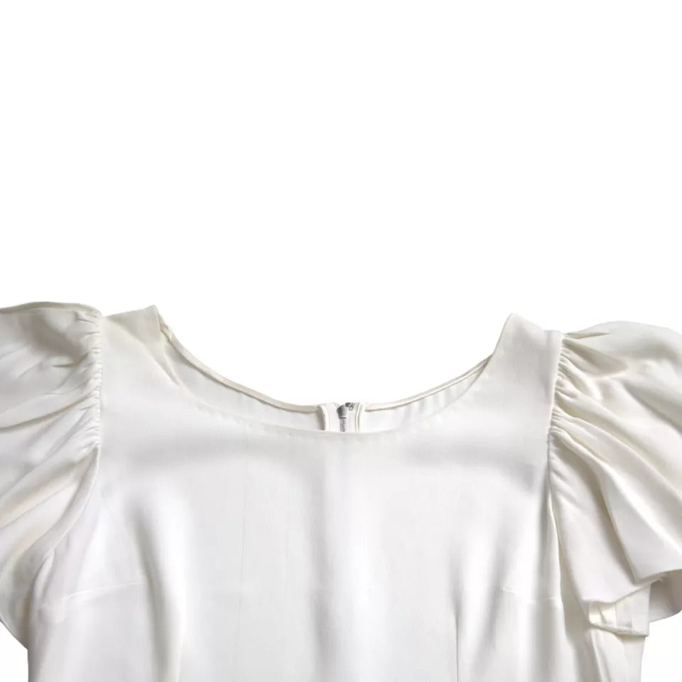 Dolce & Gabbana White Viscose Round Neck Short Sleeves Top | Regal Royce