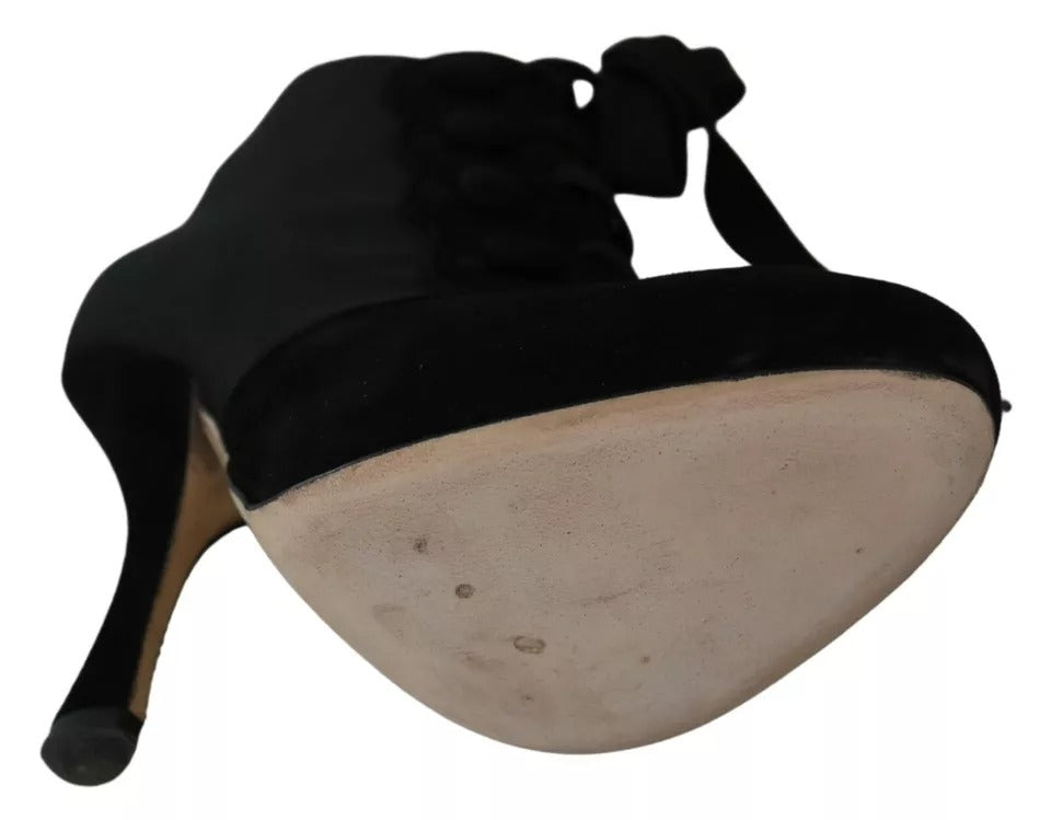 Dolce & Gabbana Black Suede Stretch Ankle Boots Booties Shoes | Regal Royce