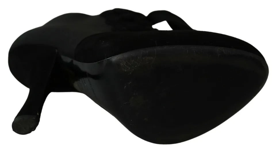 Dolce & Gabbana Black Suede Stretch Ankle Boots Booties Shoes | Regal Royce