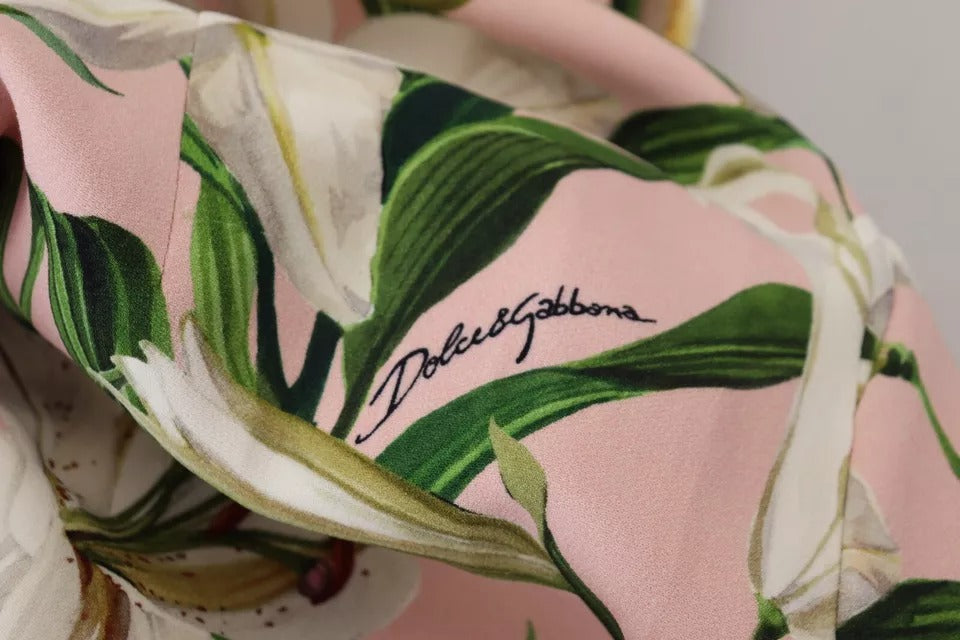 Dolce & Gabbana Pink Lily Viscose Sheath Knee Length Dress | Regal Royce