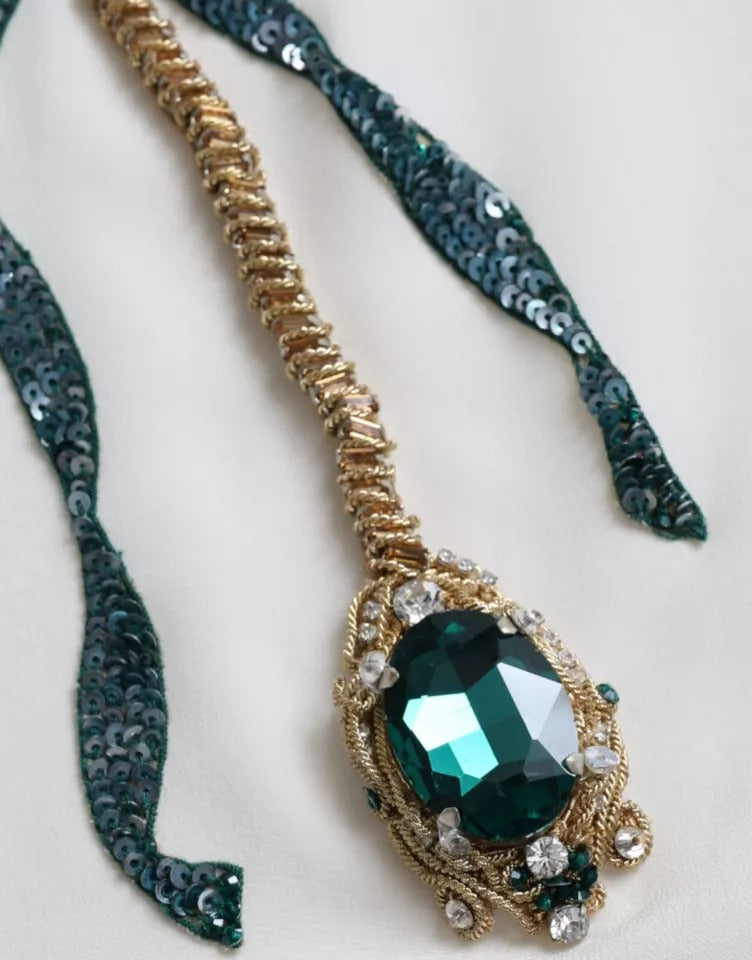 Dolce & Gabbana White Silk Crystal 3/4 Sleeves Blouse Top | Regal Royce