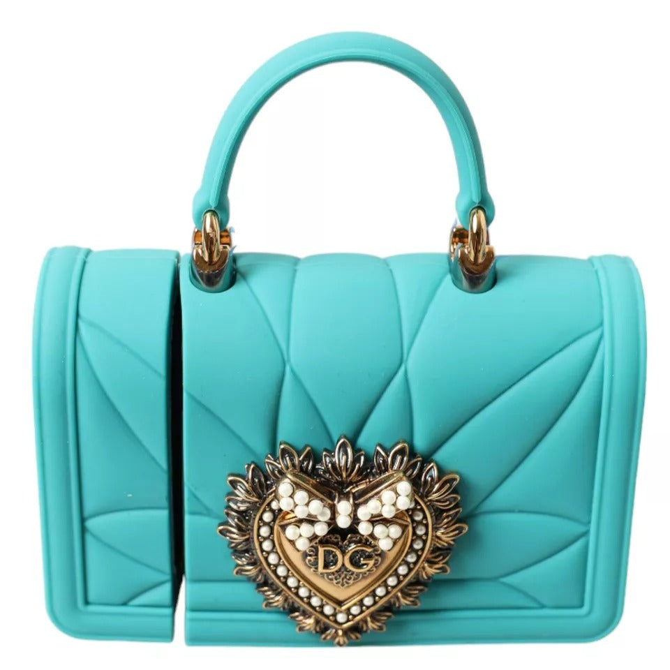 Dolce & Gabbana Turquoise Silicone Devotion Heart Bag Cover Hand Airpods Case | Regal Royce