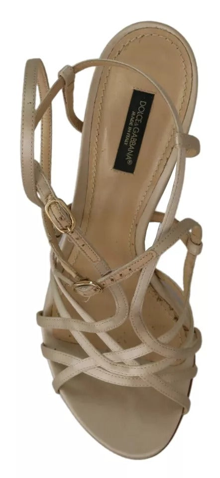 Dolce & Gabbana Gold Silk Ankle Strap Heels Sandals Shoes | Regal Royce