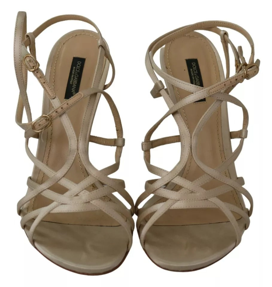 Dolce & Gabbana Gold Silk Ankle Strap Heels Sandals Shoes | Regal Royce