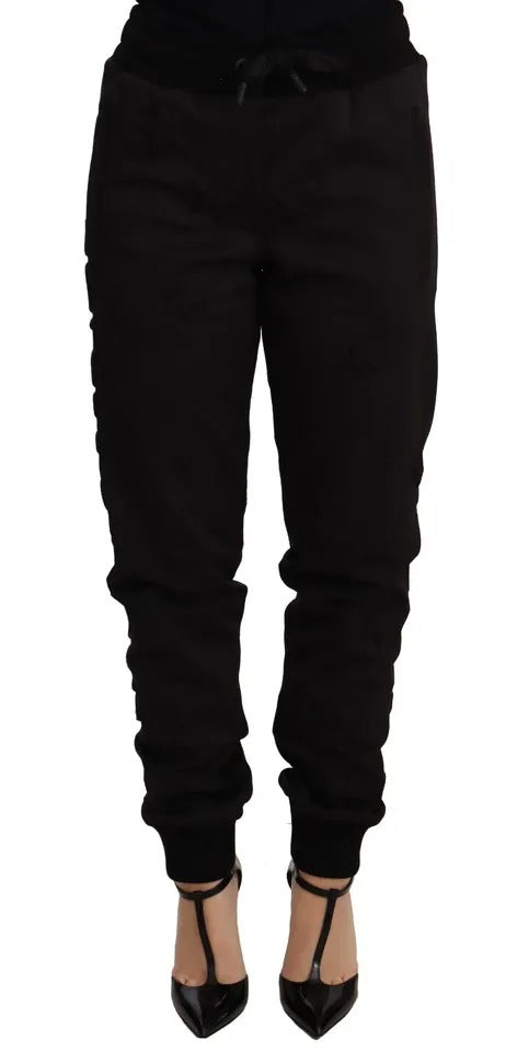 Dolce & Gabbana Black Jogger Women Polyester Pants | Regal Royce
