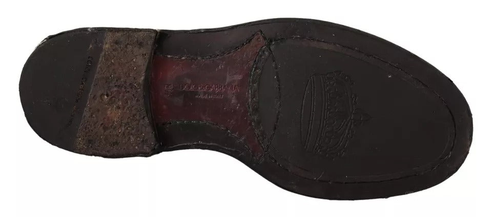 Dolce & Gabbana Black Leather Brogue Oxford Dress Shoes | Regal Royce