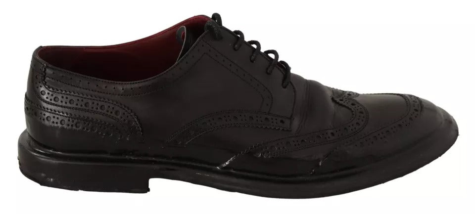 Dolce & Gabbana Black Leather Brogue Oxford Dress Shoes | Regal Royce