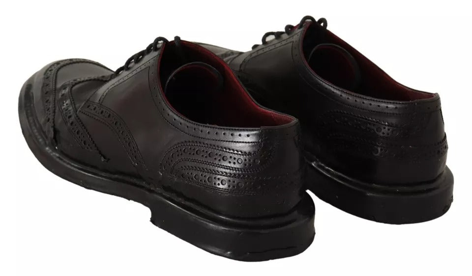 Dolce & Gabbana Black Leather Brogue Oxford Dress Shoes | Regal Royce