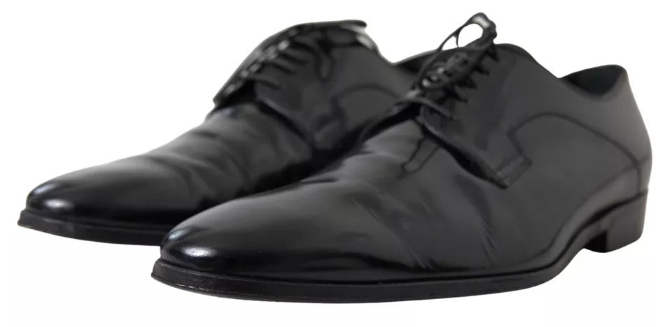 Dolce & Gabbana Black Polished Leather Formal Dress Shoes | Regal Royce