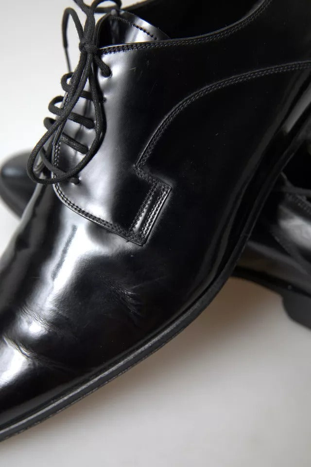 Dolce & Gabbana Black Polished Leather Formal Dress Shoes | Regal Royce