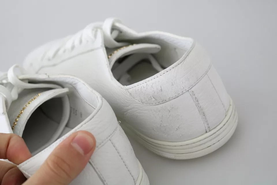 Dolce & Gabbana White Saint Tropez Lace Up Men Sneakers Men Shoes | Regal Royce