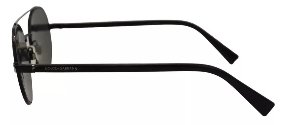 Dolce & Gabbana Matte Black Steel Frame Green Lens DG2245 Sunglasses | Regal Royce